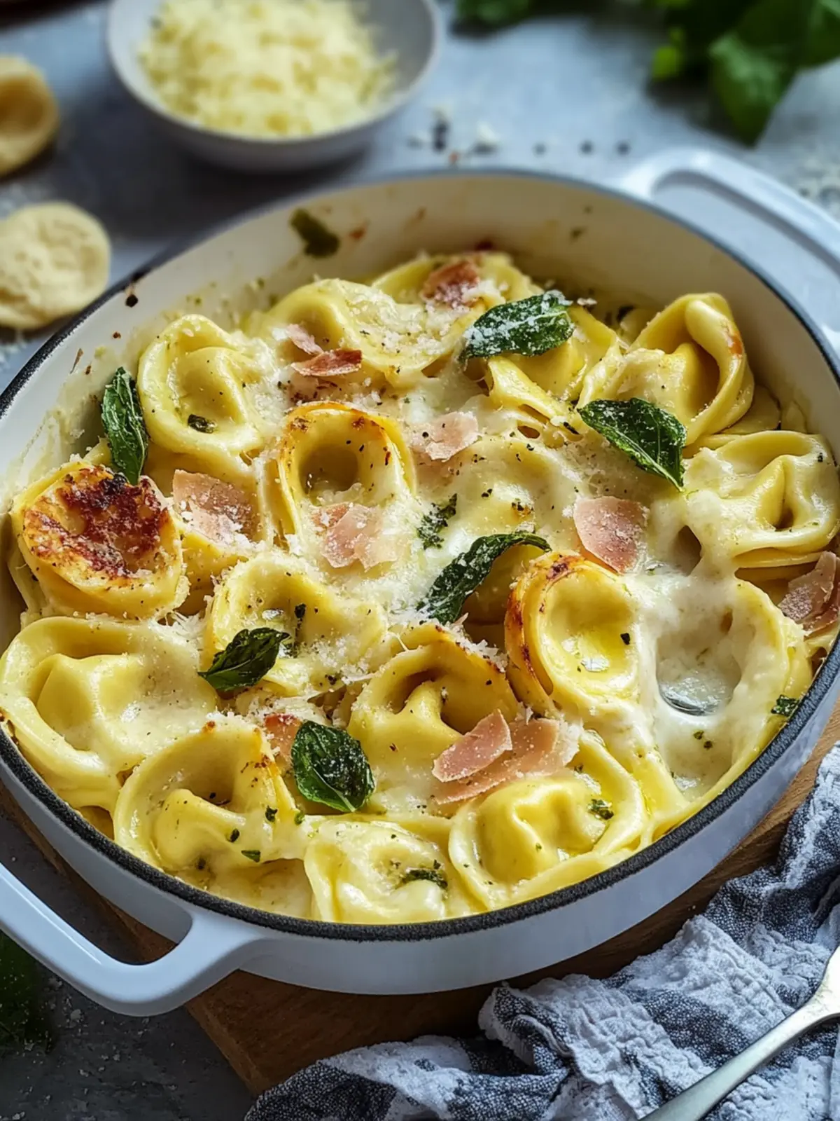 Tortellini Auflauf mit Sahnesoße