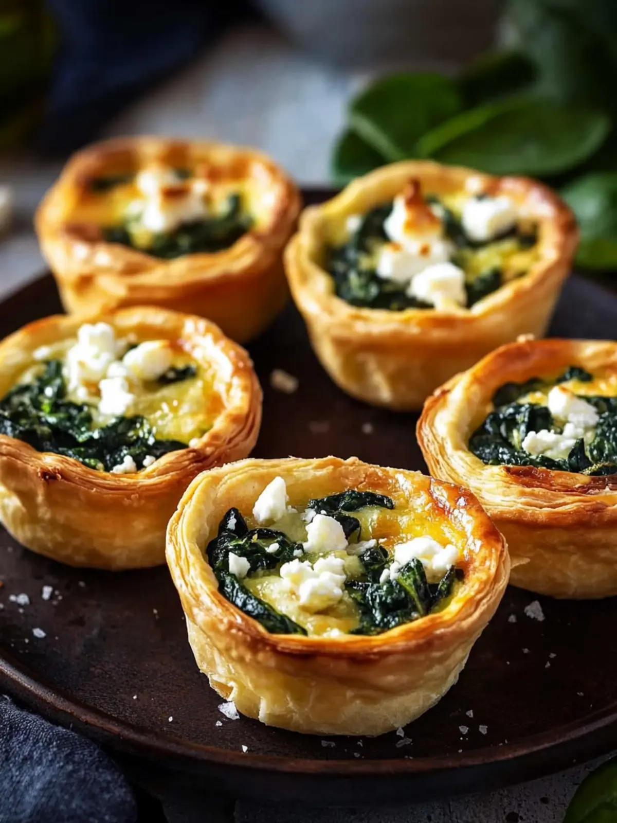 Mini-Quiches mit Spinat und Feta