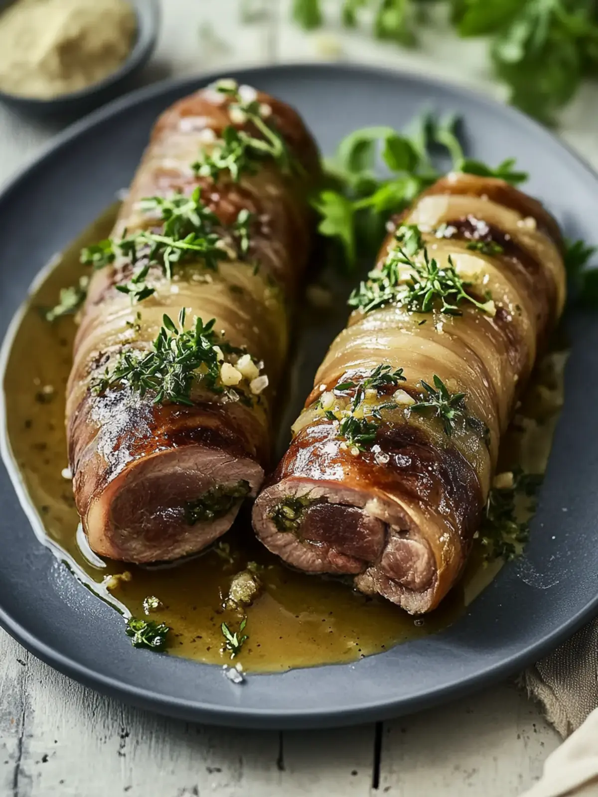 Rinderrouladen mit Senf und Gewürzgurken