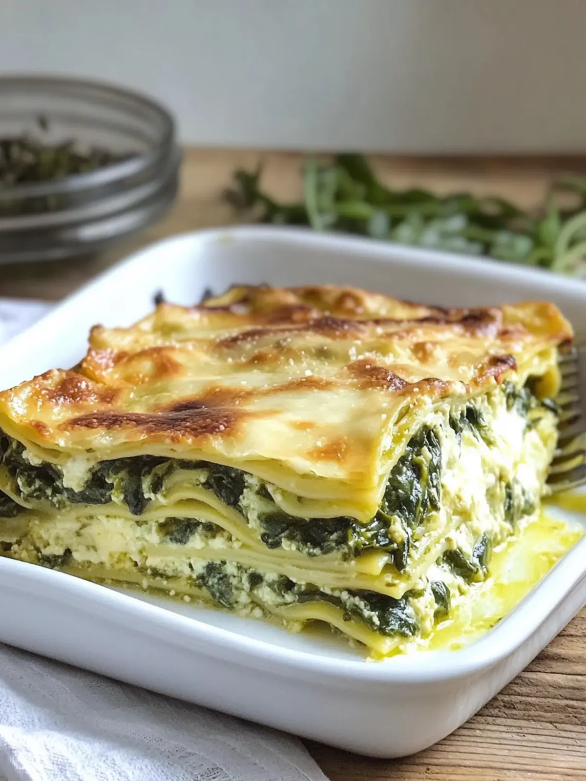 Vegane Spinatlasagne