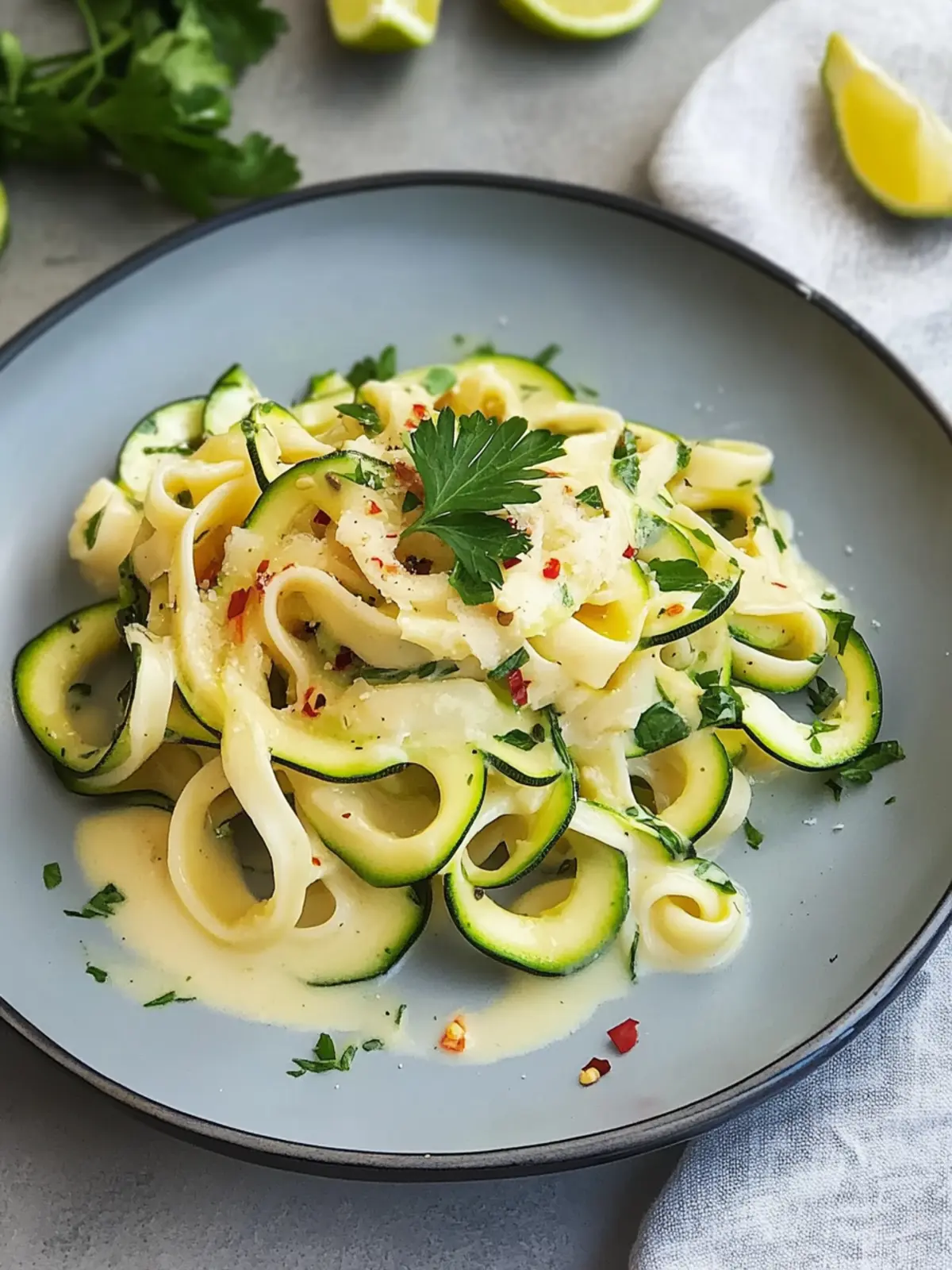 Zucchini-Nudeln mit Garnelen