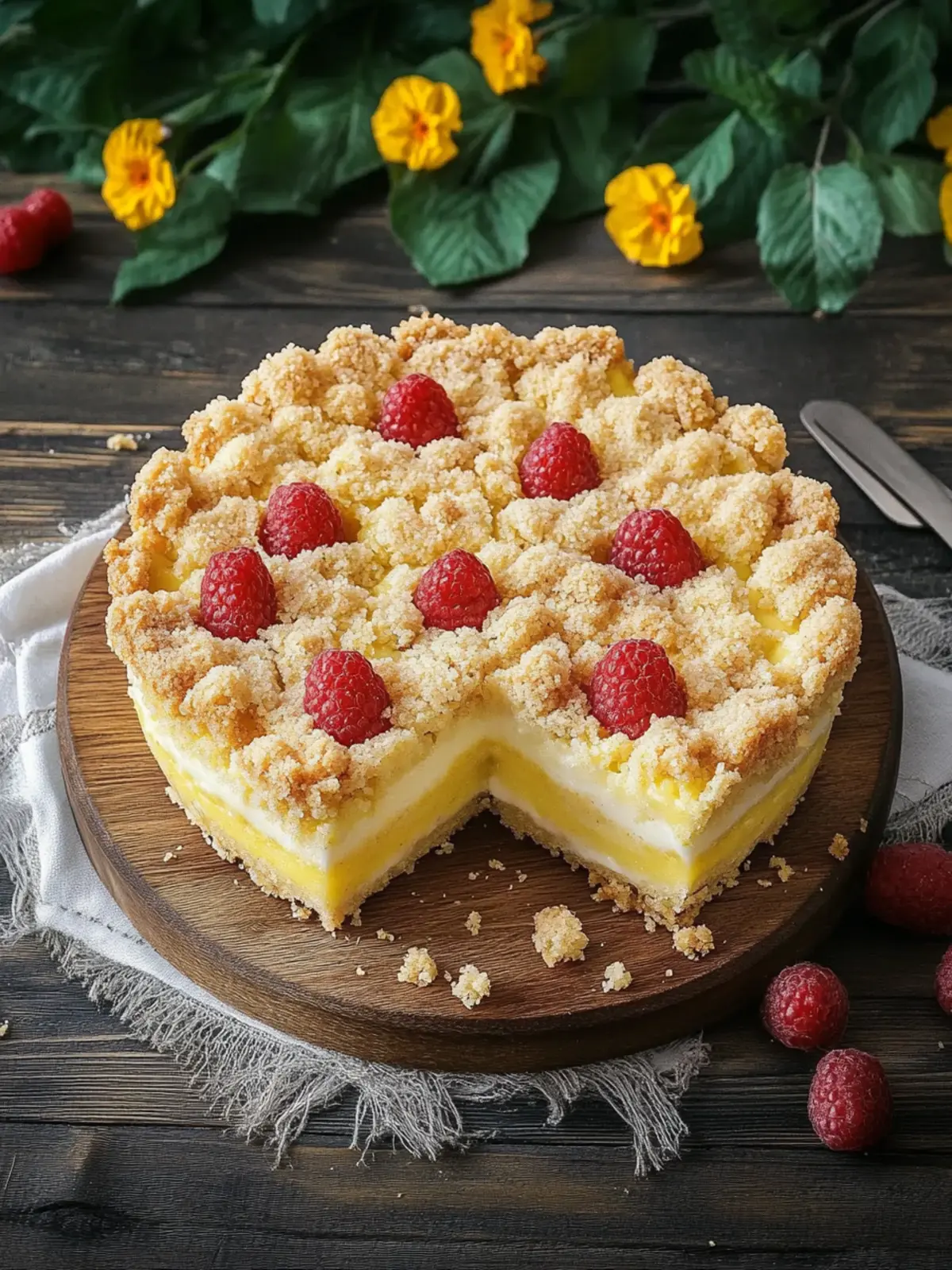 Puddingkuchen mit Streuseln