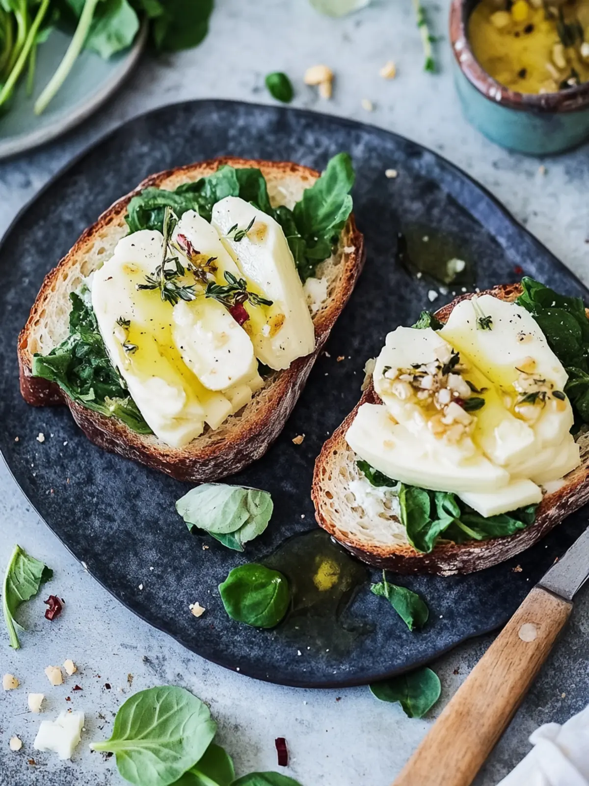 Gerösteter Kohlrabi auf knusprigem Brot