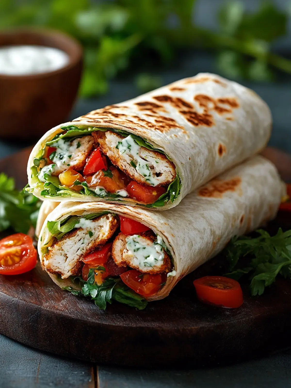 Hähnchen-Wraps mit Blitzsoße