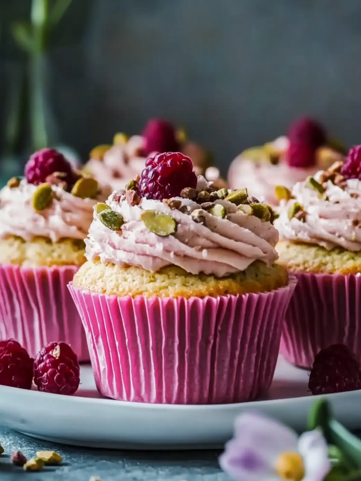 Fluffige Himbeer-Pistazien-Muffins