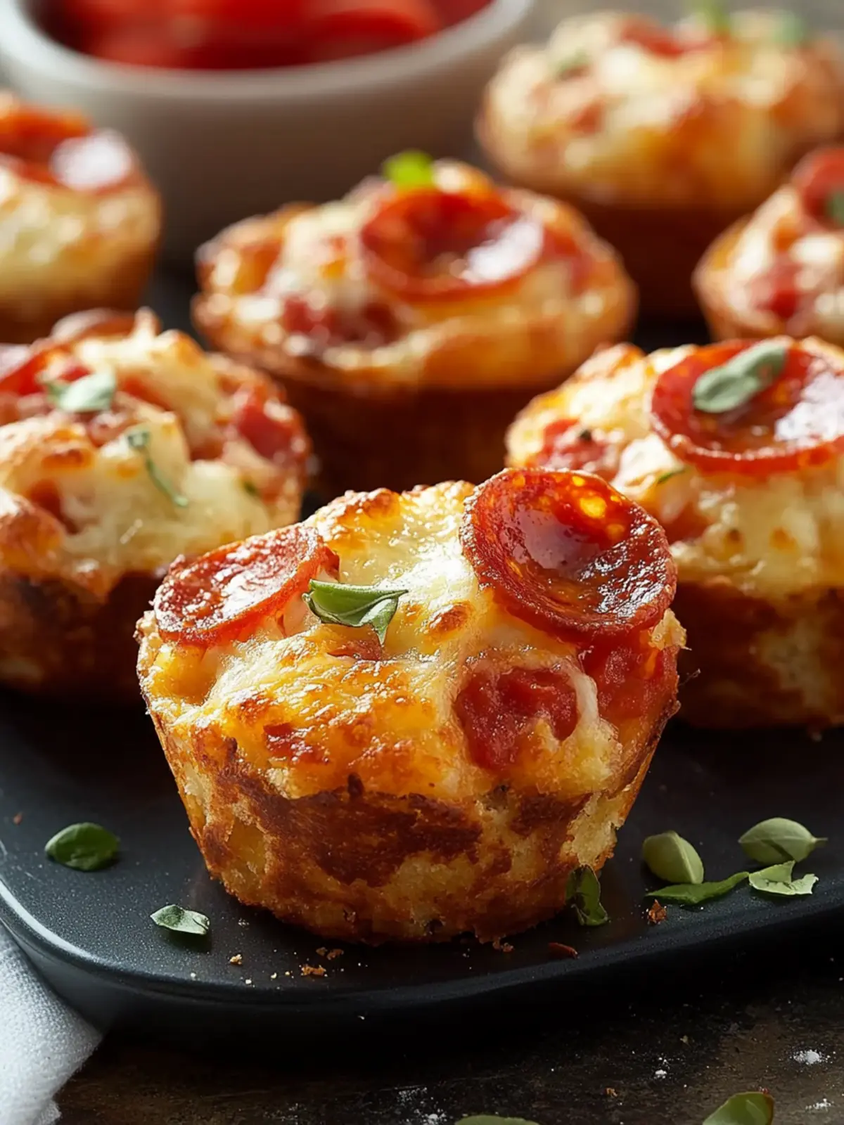 Crispy Mini-Pizza-Muffins mit Pepperoni & Paprika