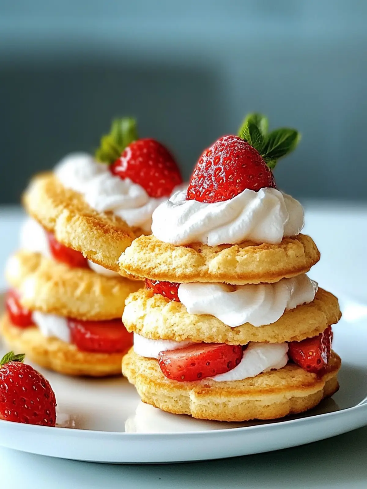 Erdbeer-Shortcake-Eis-Sandwiches leckere einfache Idee