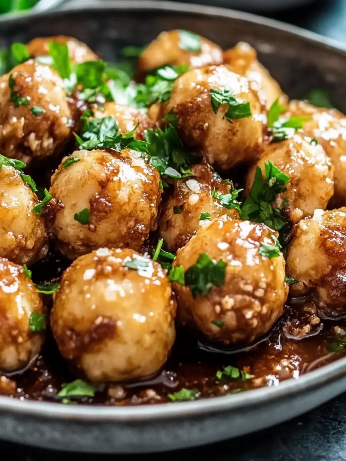 Herzhafte Mini-Knödel Pfanne mit veganem Hackfleisch, Pilzen und Zwiebeln