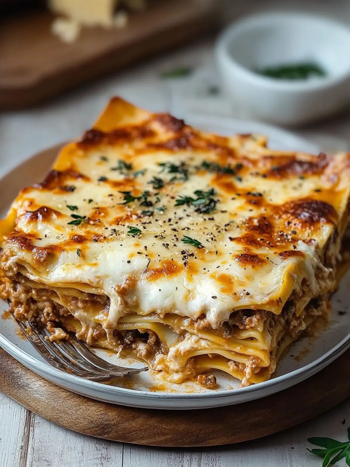 Cremige Kürbis Pilz Lasagne