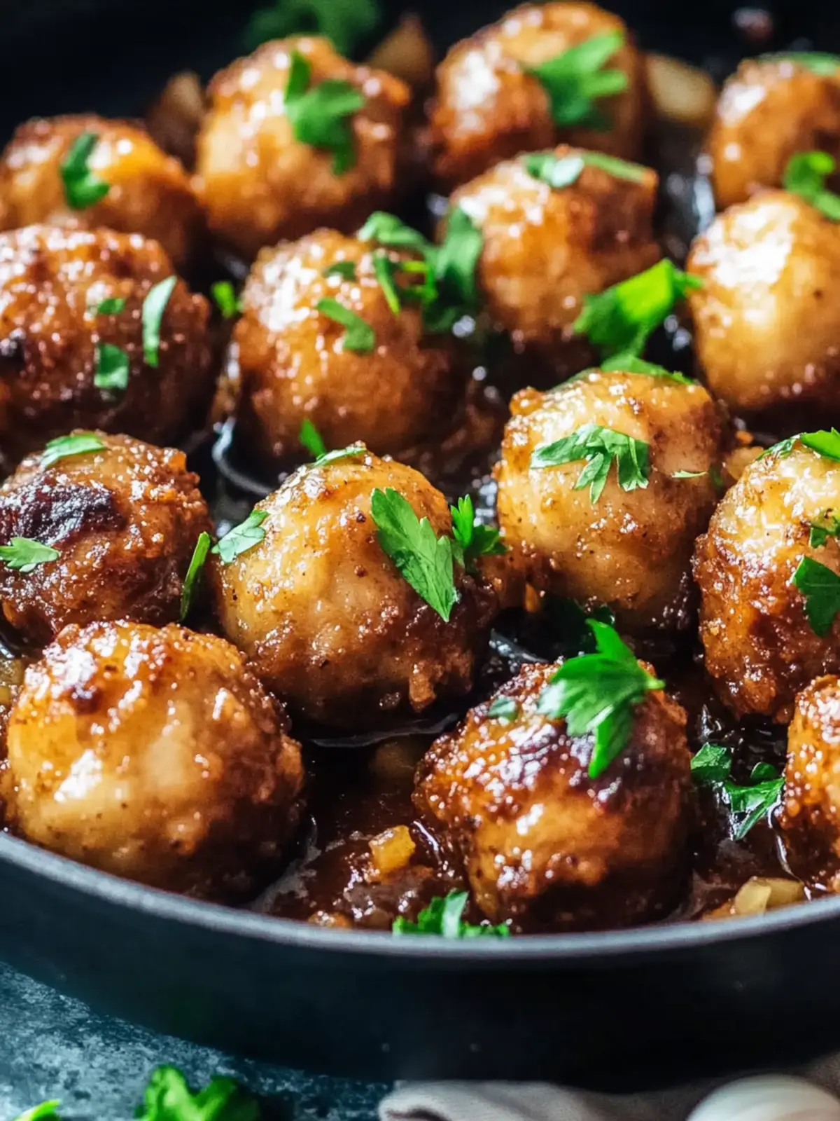 Herzhafte Mini-Knödel Pfanne mit veganem Hackfleisch, Pilzen und Zwiebeln