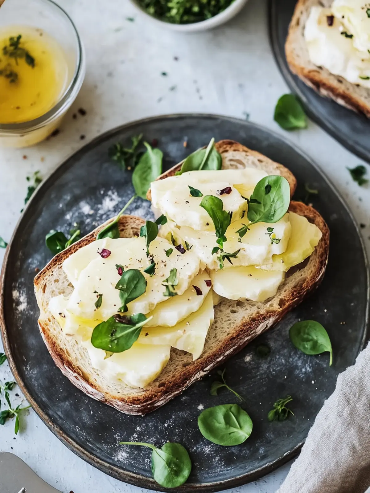 Gerösteter Kohlrabi auf knusprigem Brot