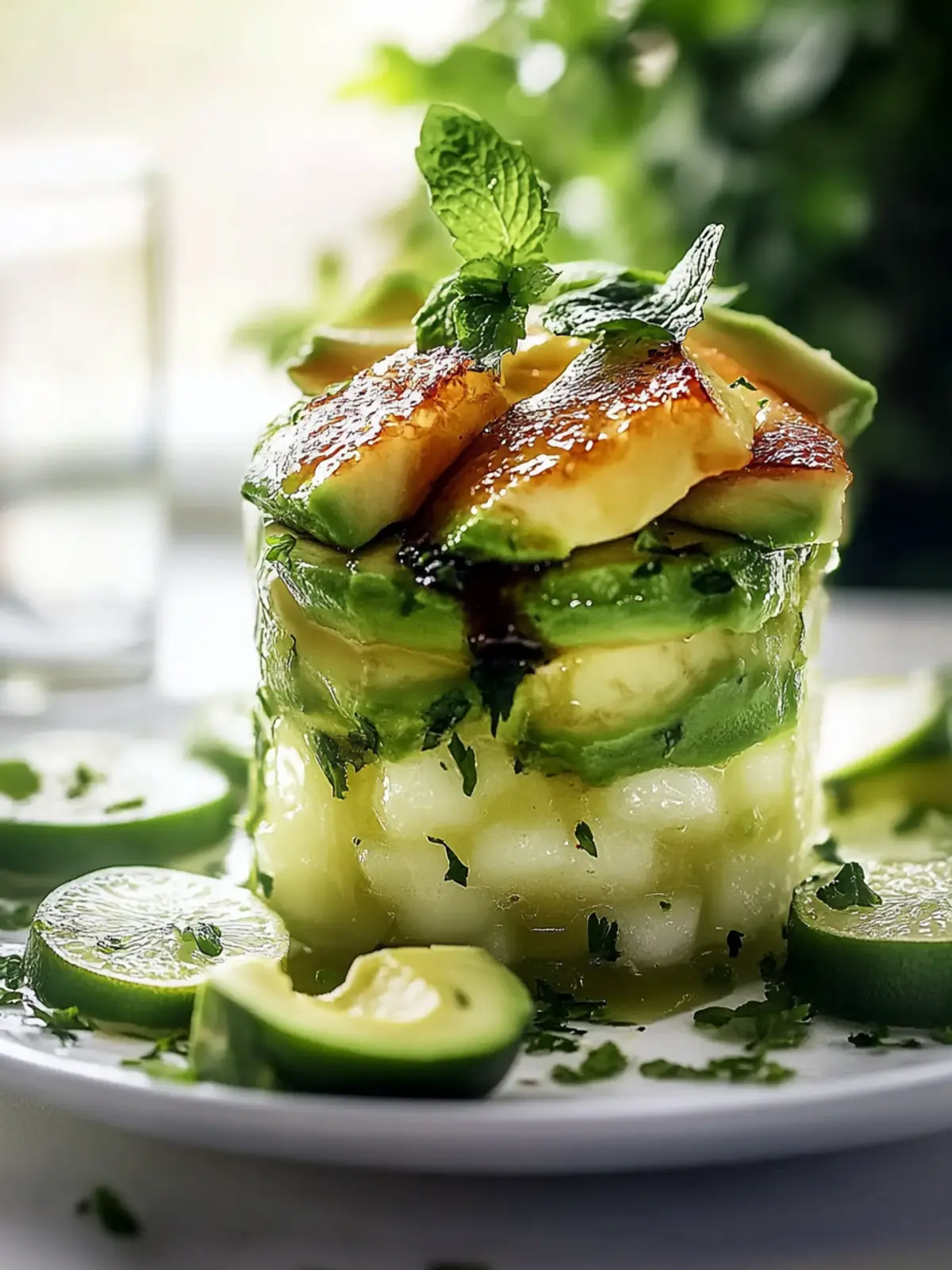 Delicious Honey-Lime Chicken-Avocado Rice Tower