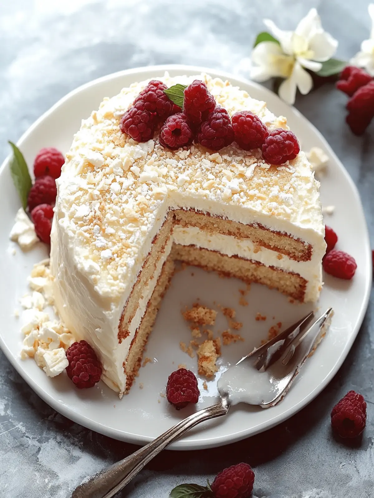 Weißer deutscher Schokoladenkuchen