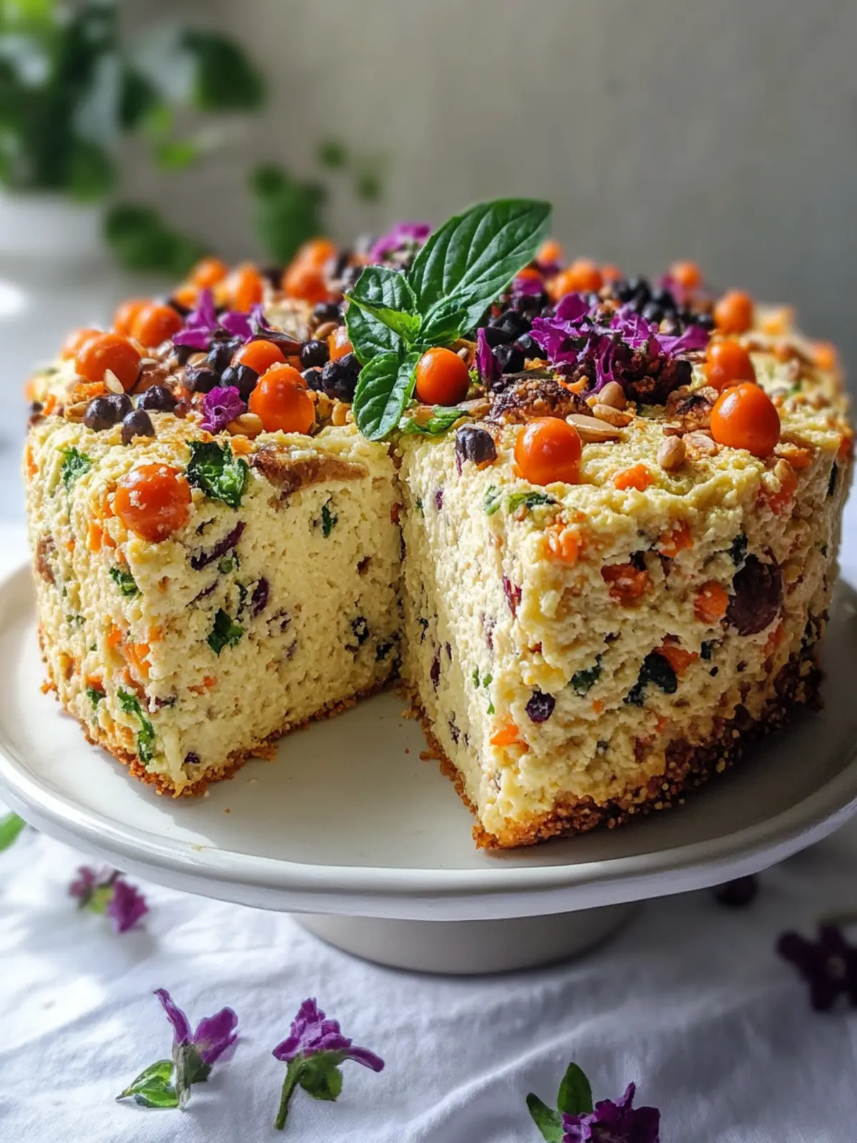 Veganer Gemüsekuchen mit Kichererbsenmehl
