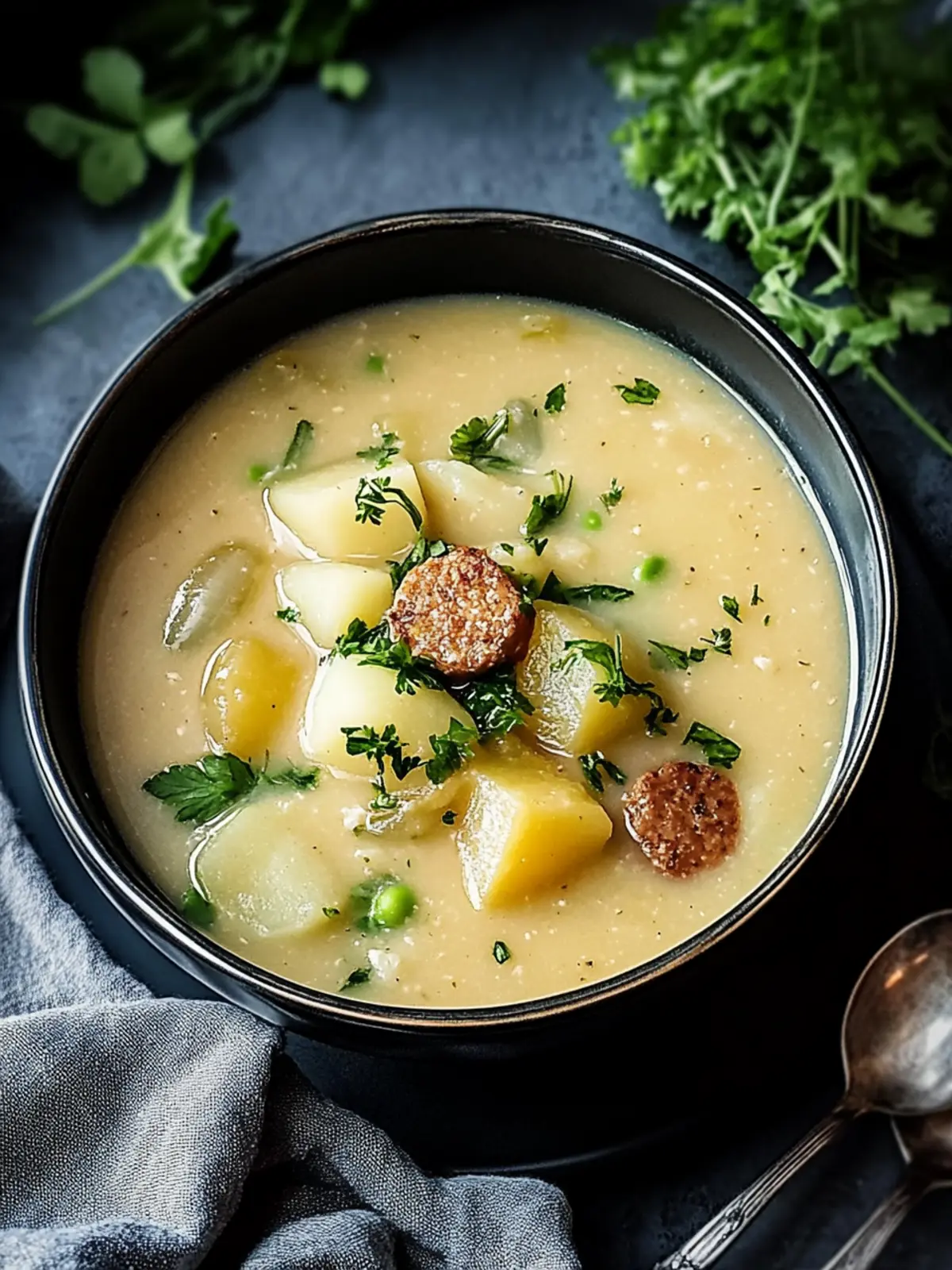 Kohlrabi Suppentopf mit Hackbällchen