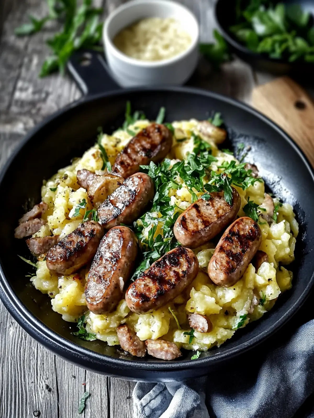 Hearty Spätzle pan with sausage