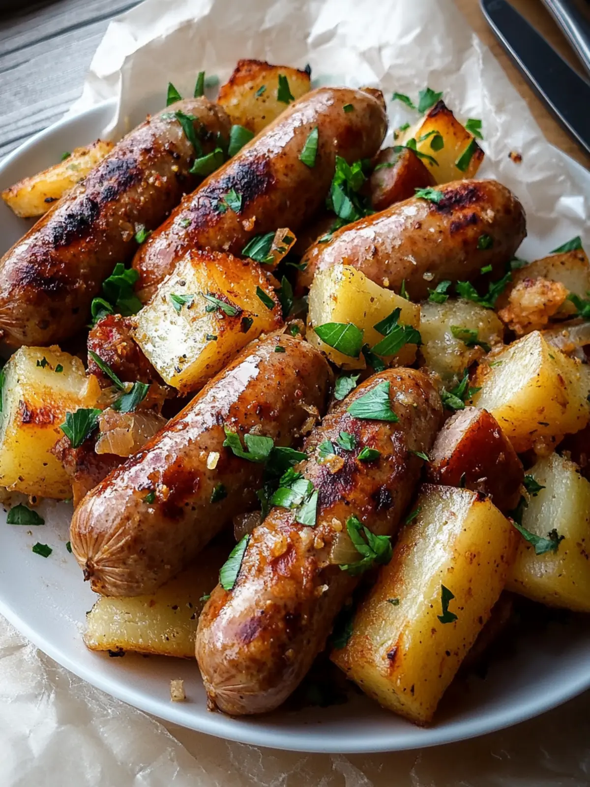Kartoffel-Rinderwurst Blechfrühstück