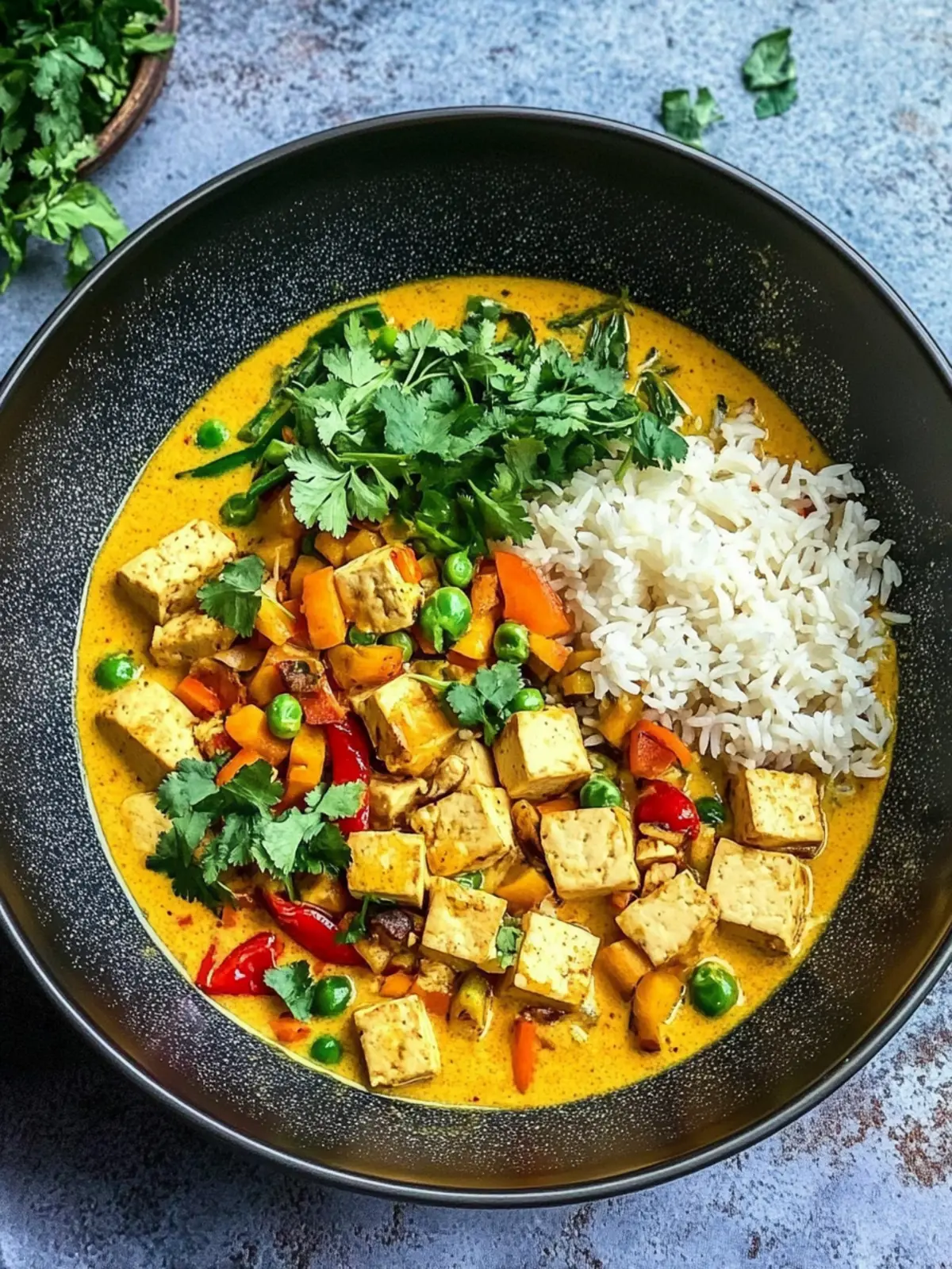 Tofu-Curry mit frischem Gemüse