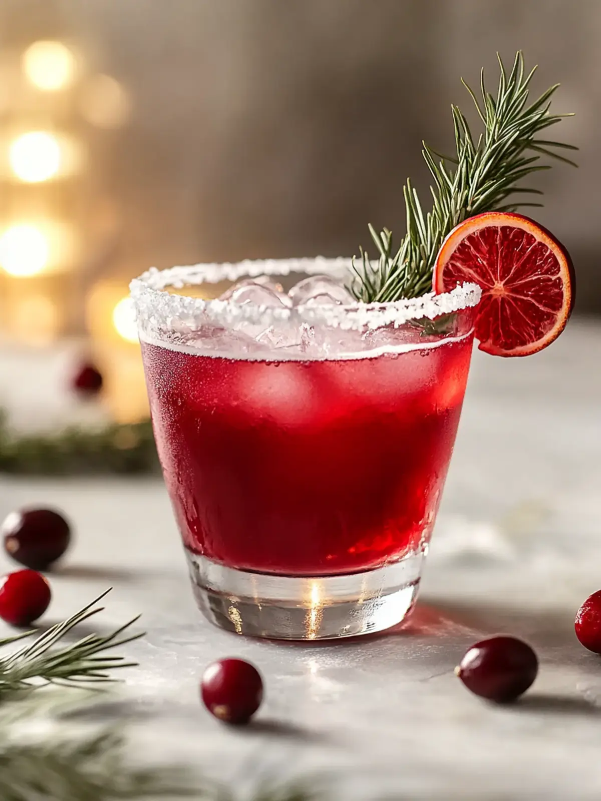 Spritziger Cranberry Rosmarin Cocktail