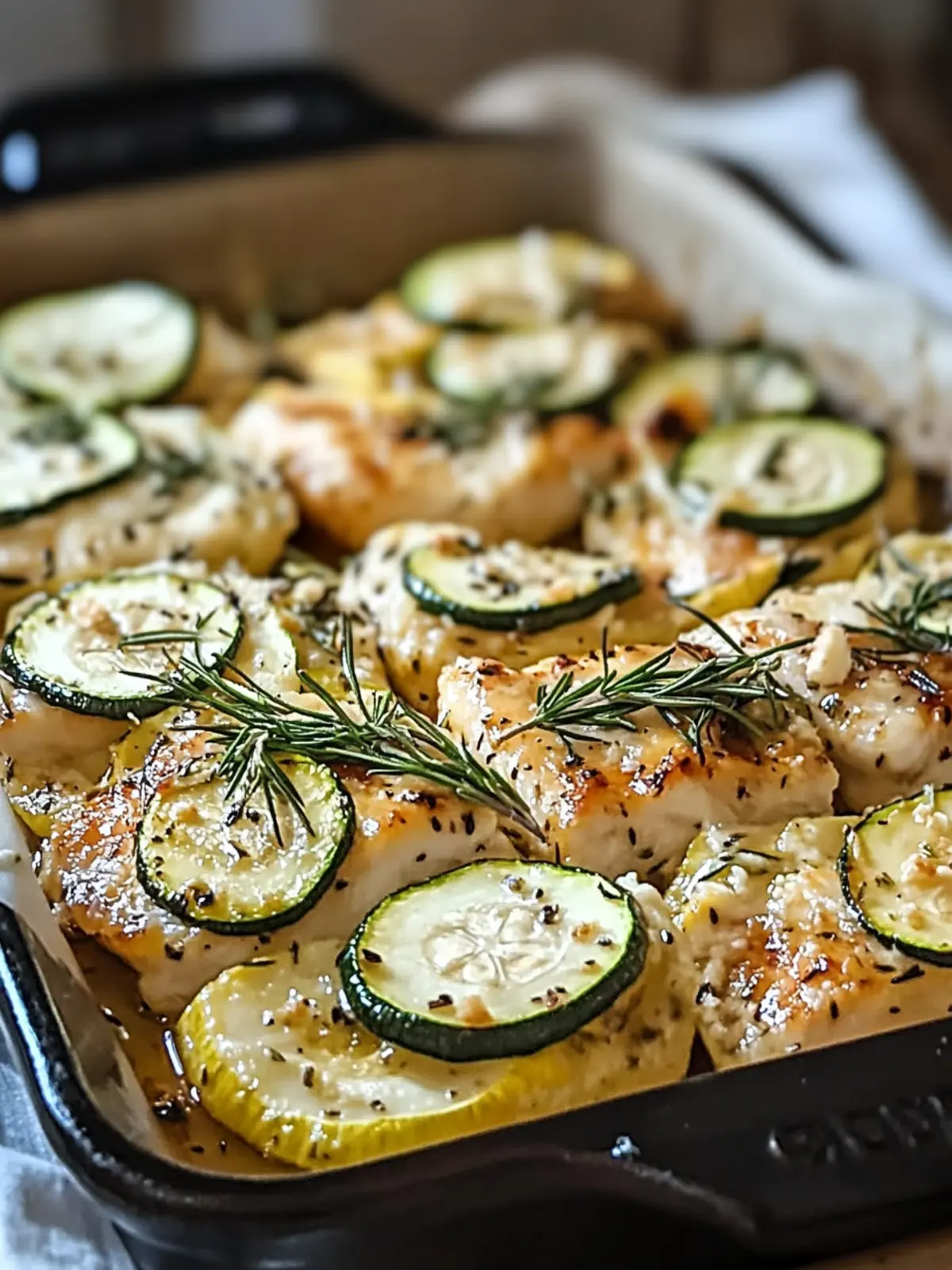 Mediterraner Hähnchen Zucchini Auflauf leicht