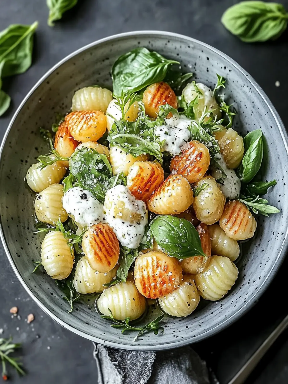 Crispy Gnocchi Salad for quick summer meal