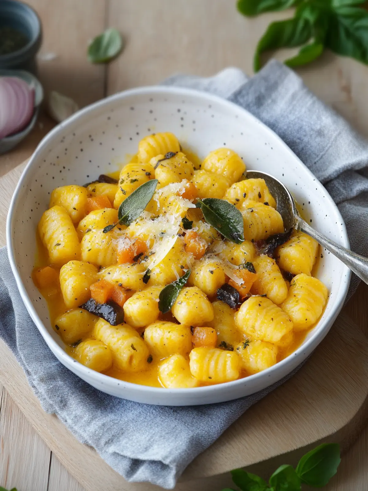 Überbackene Gnocchi in Kürbissauce