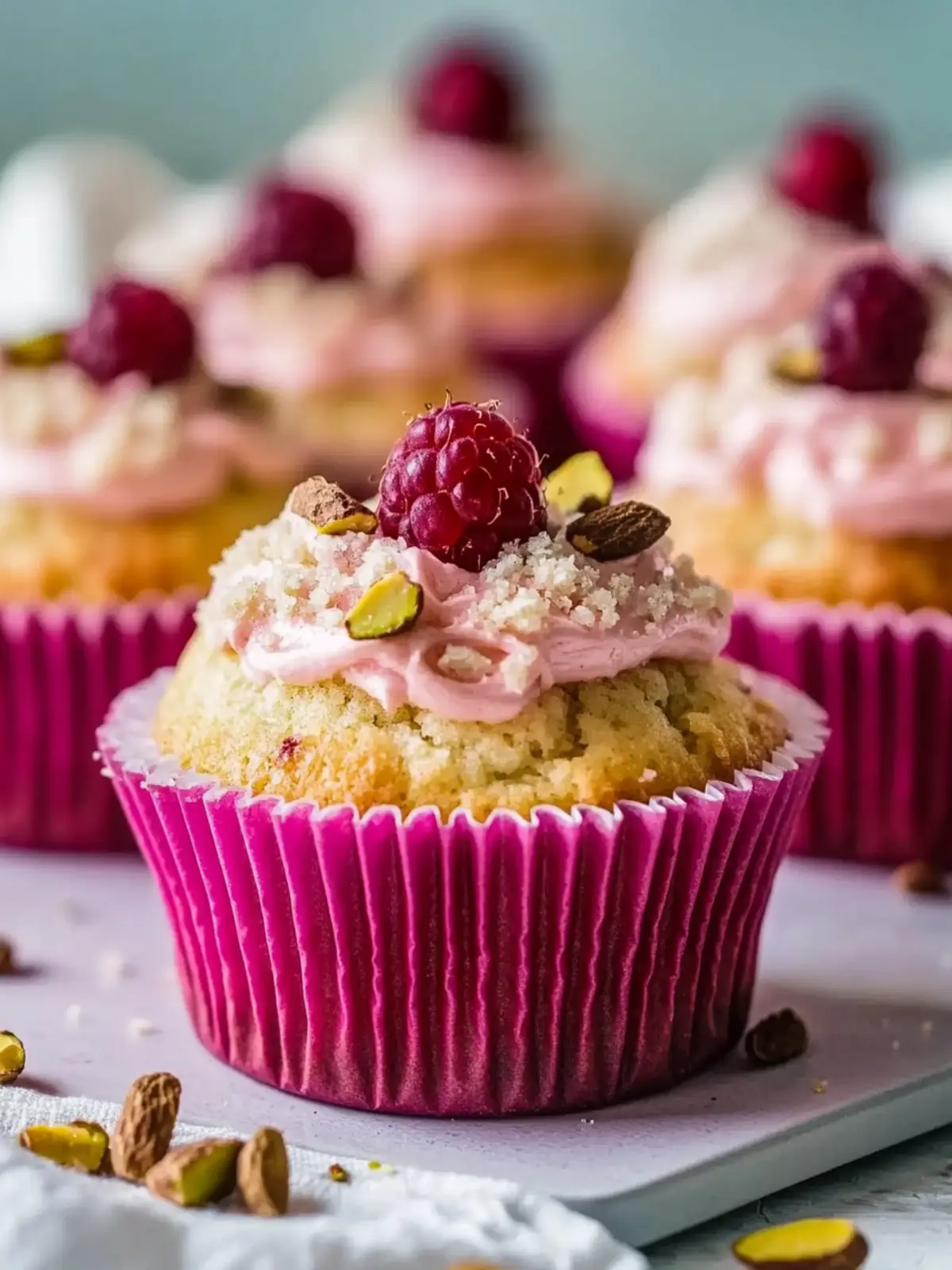 Fluffige Himbeer-Pistazien-Muffins
