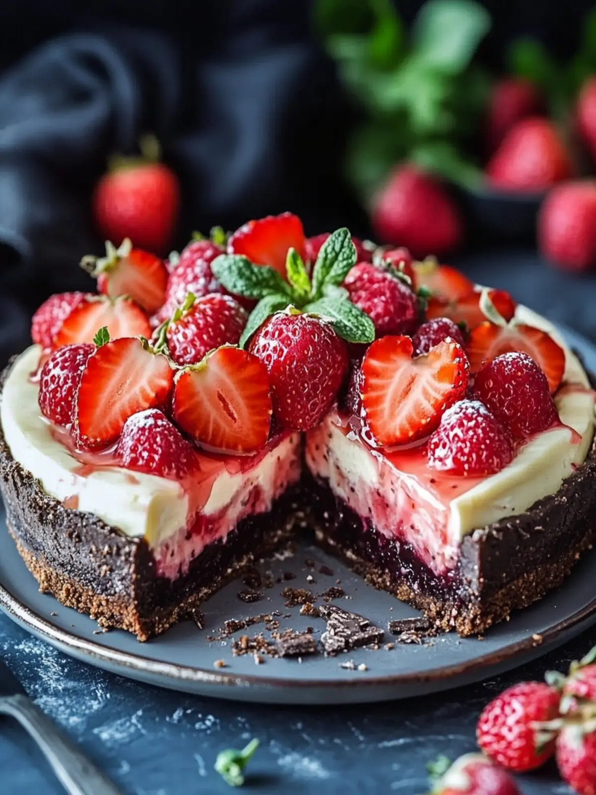 Erdbeer Schoko Käsekuchen Wirbel