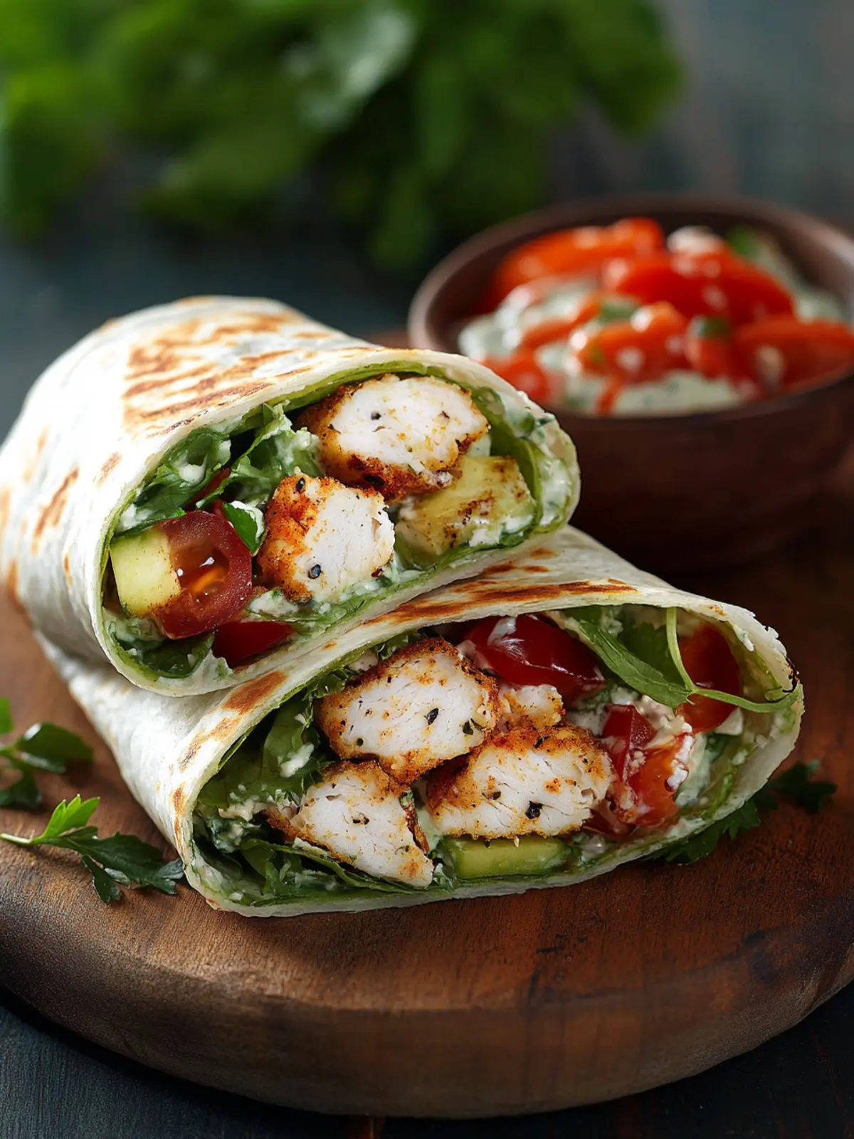 Hähnchen-Wraps mit Blitzsoße