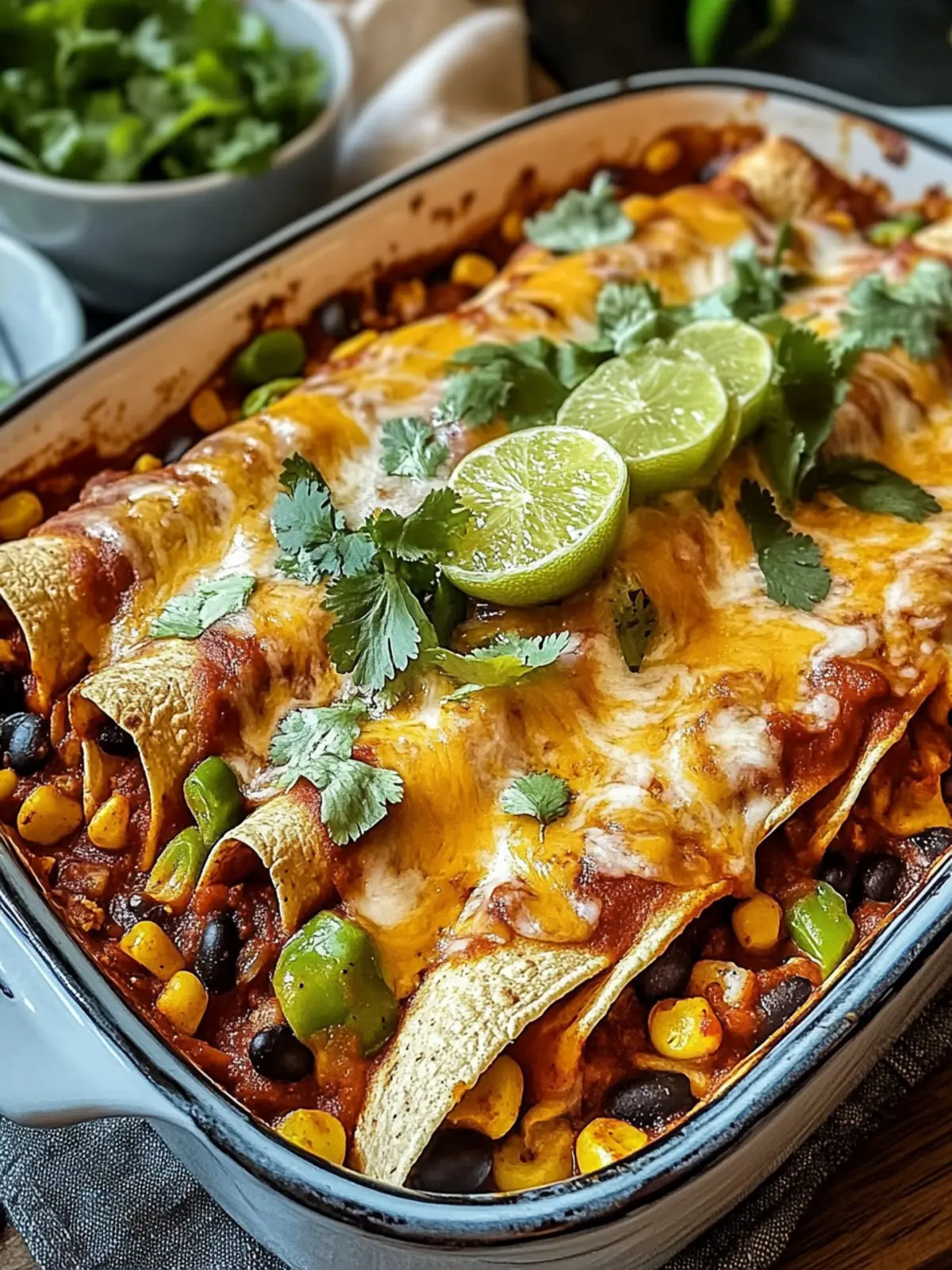 Vegetarische schwarze Bohnen Enchiladas für jeden Abend
