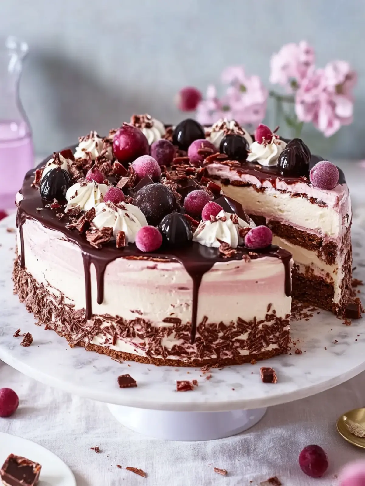 Ostertorte mit Kirschen und Schokolade