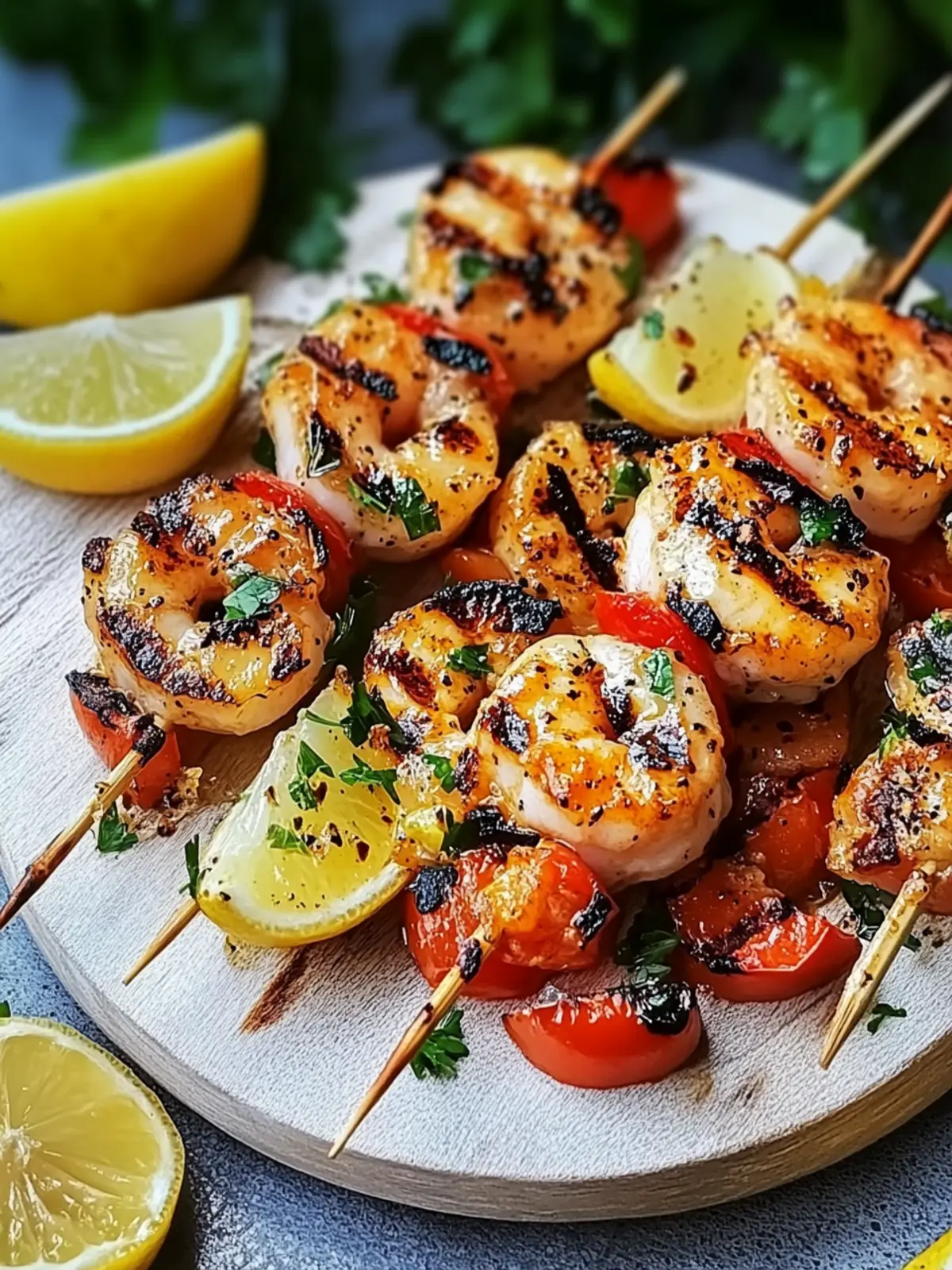 Marinierte gegrillte Garnelen