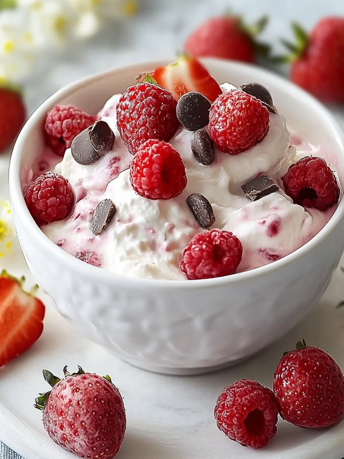 Schokolade Erdbeer Käsekuchen Dip köstlich genießen
