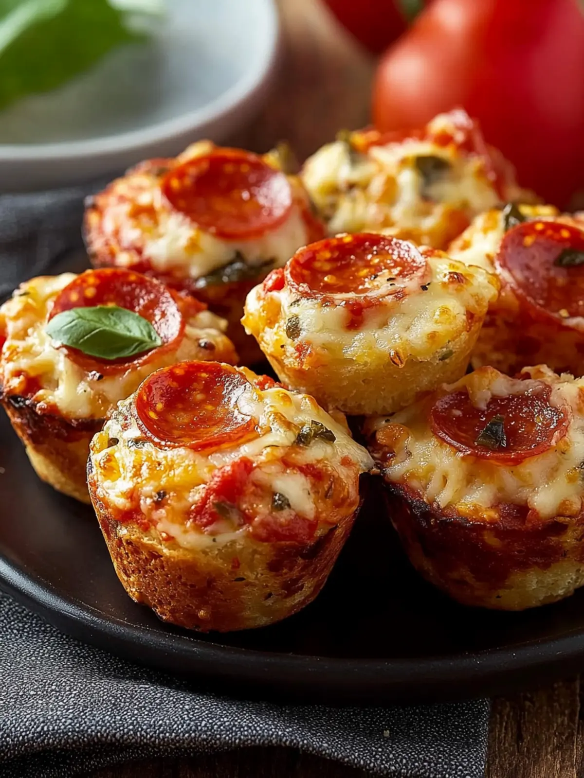 Crispy Mini-Pizza-Muffins mit Pepperoni & Paprika