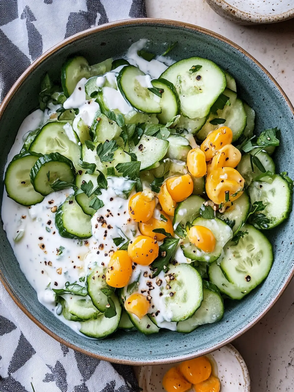 Schneller Gurkensalat mit Joghurt
