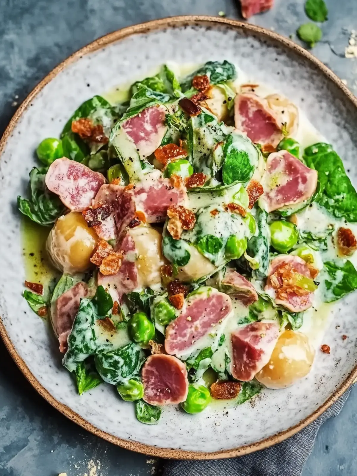 Rosenkohl mit Speck und Sauce