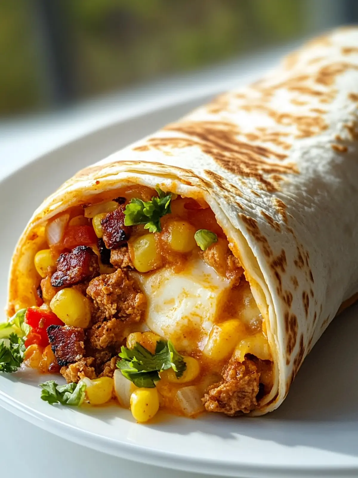 Saftiger gegrillter Käse Burrito