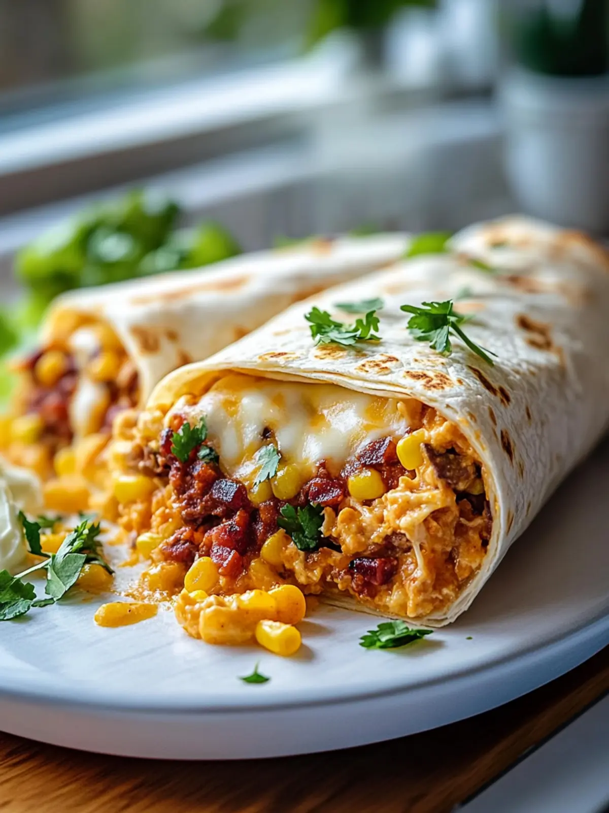 Saftiger gegrillter Käse Burrito
