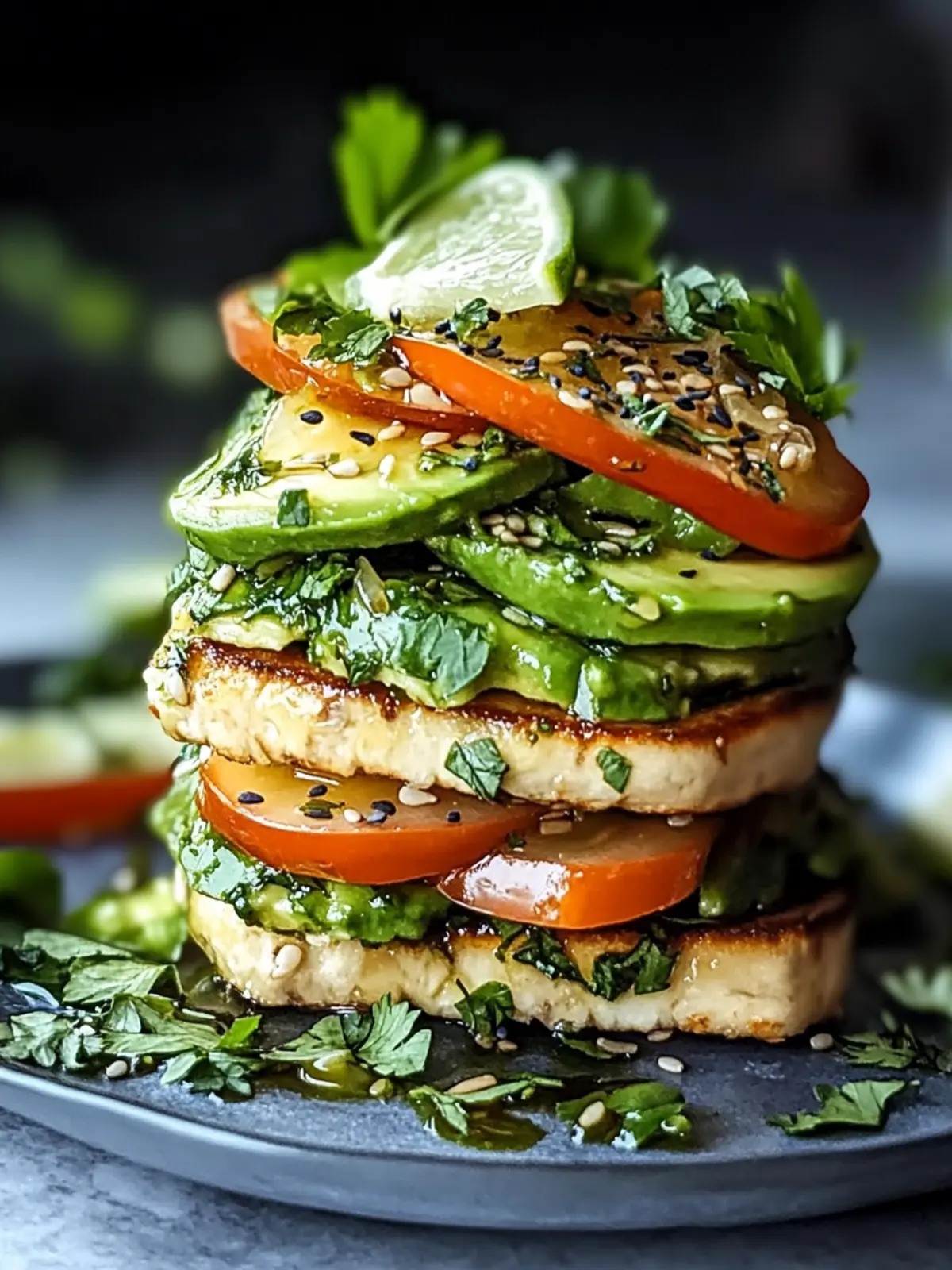 Honig Limetten Hähnchen Avocado Stack