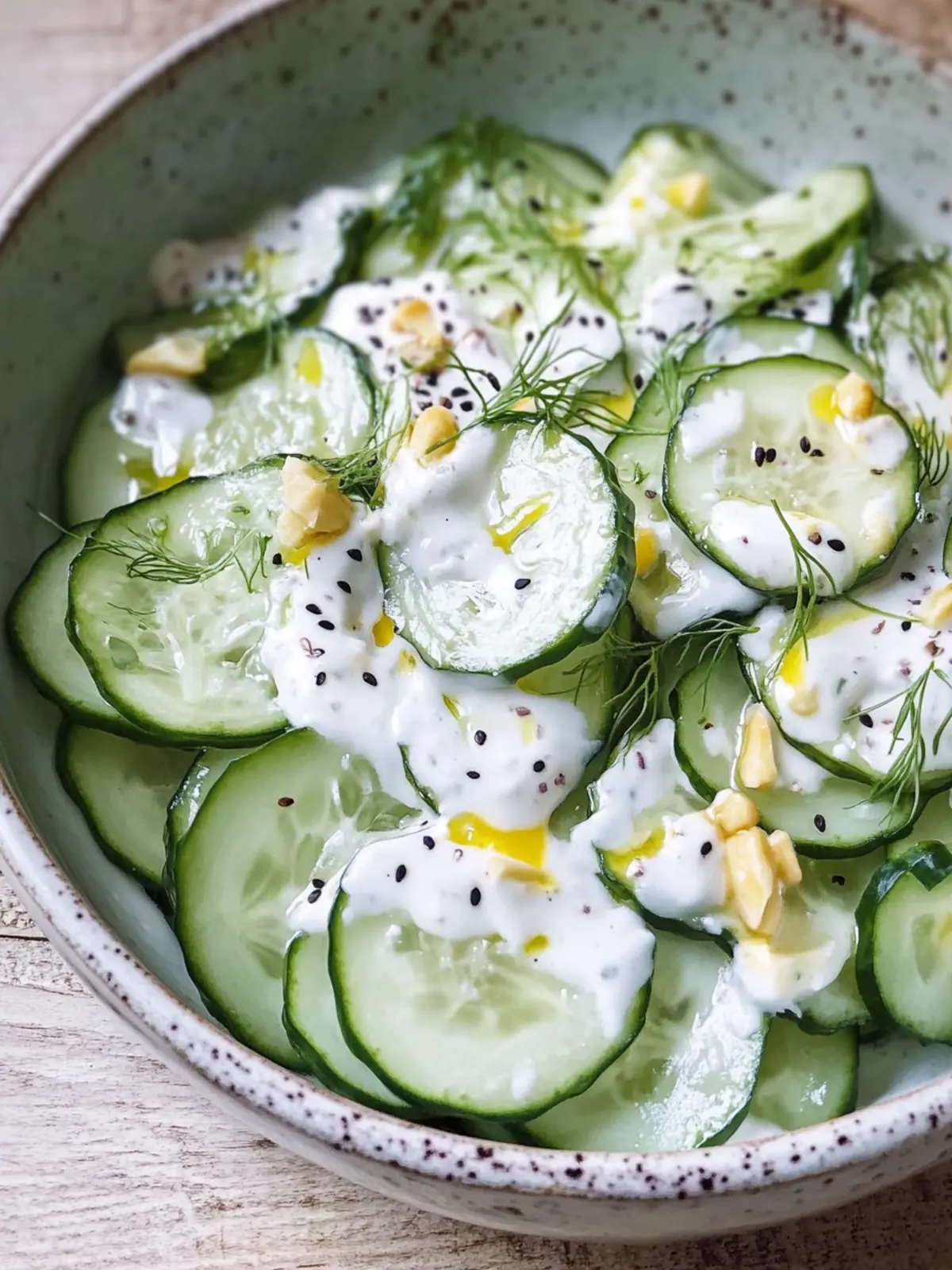 Schneller Gurkensalat mit Joghurt