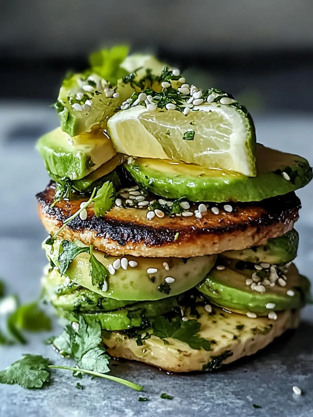 Honig Limetten Hähnchen Avocado Stack