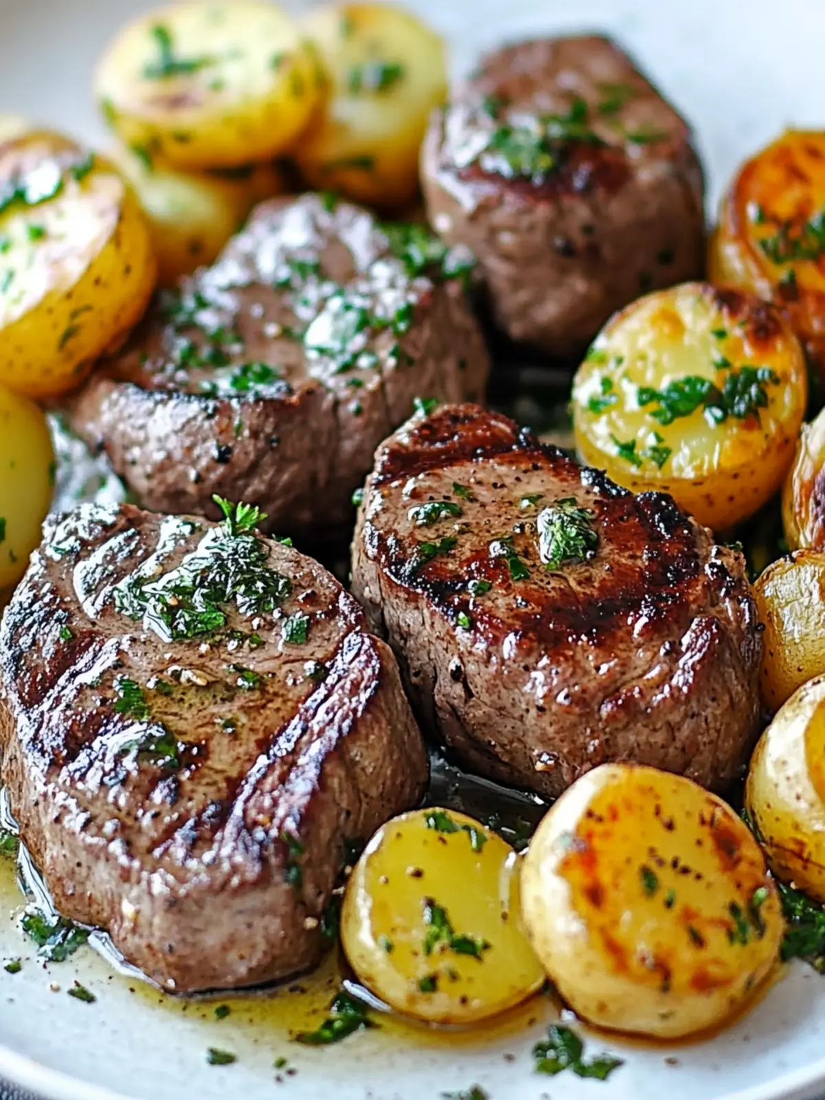 Knoblauchbutter Steakbissen & Kartoffeln Genuss erleben