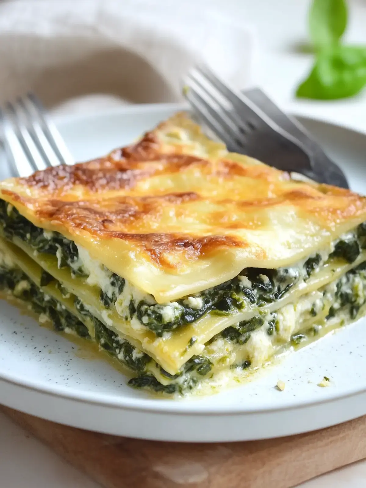 Vegane Spinatlasagne
