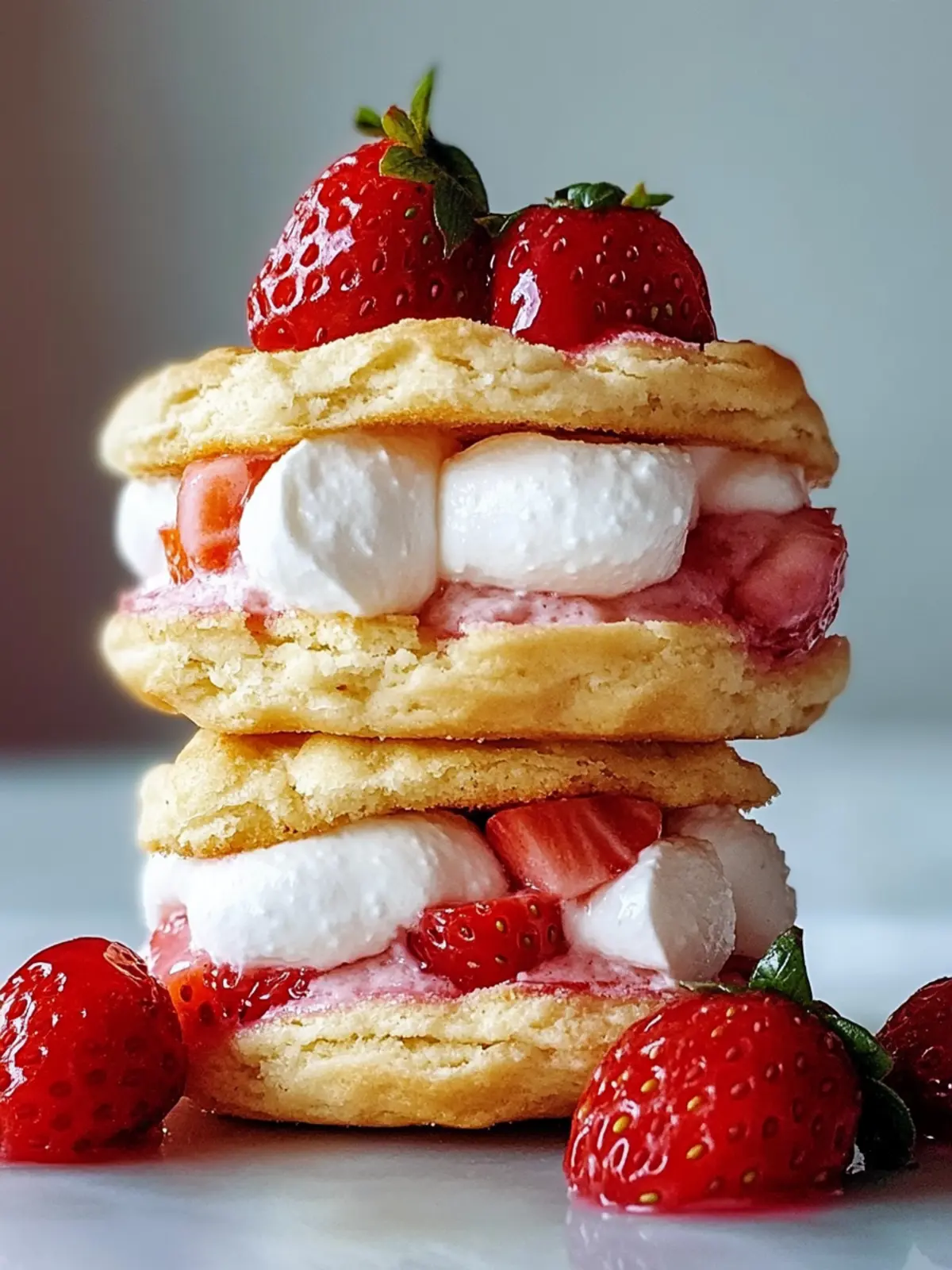 Erdbeer-Shortcake-Eis-Sandwiches