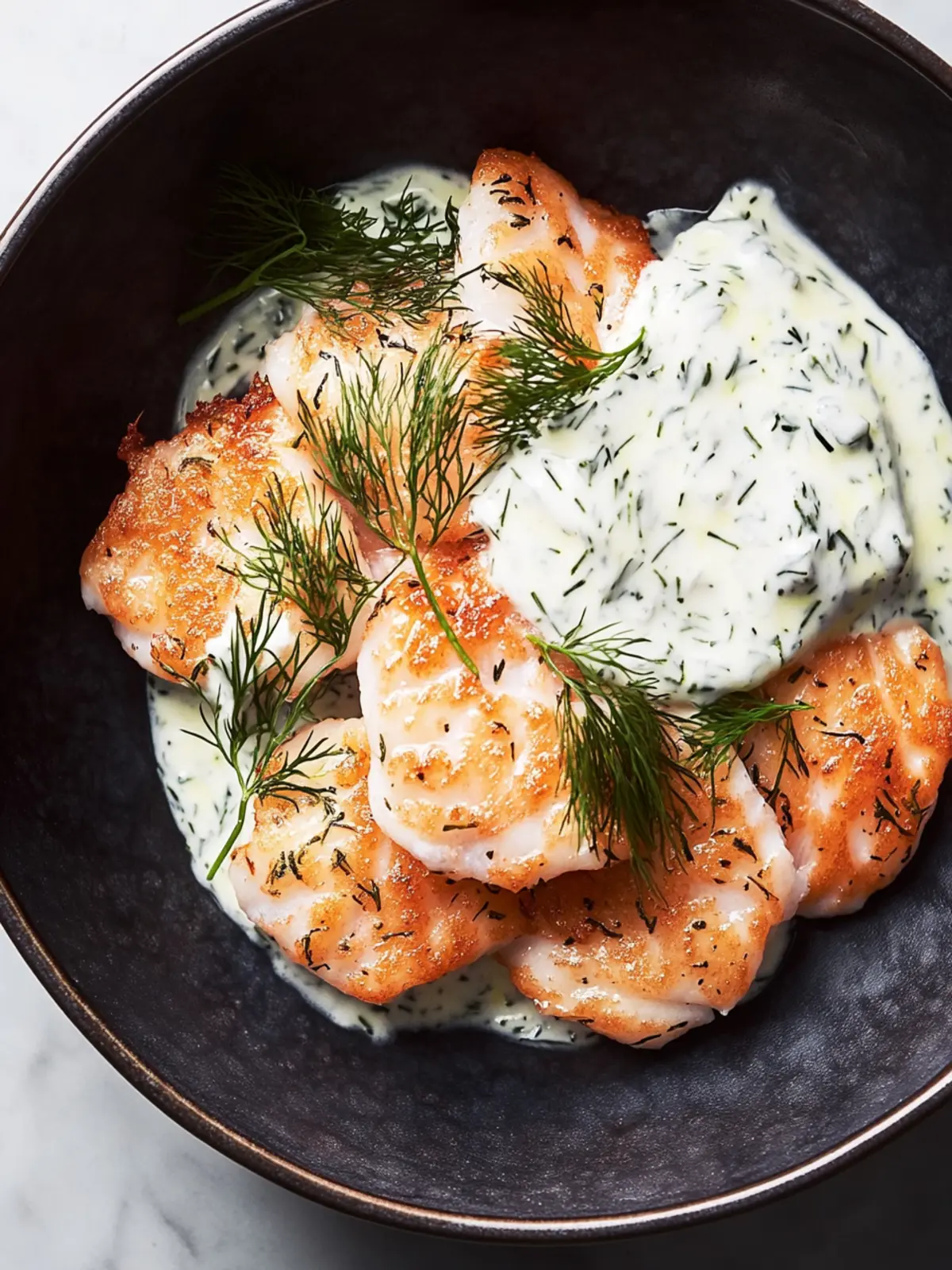 Lachskroketten mit Dillsauce