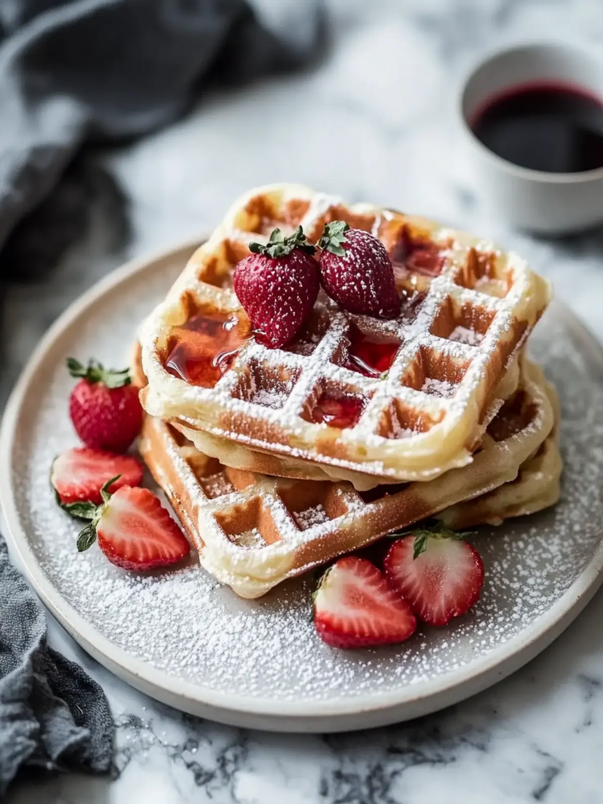 Rotvelours Marmorwaffeln