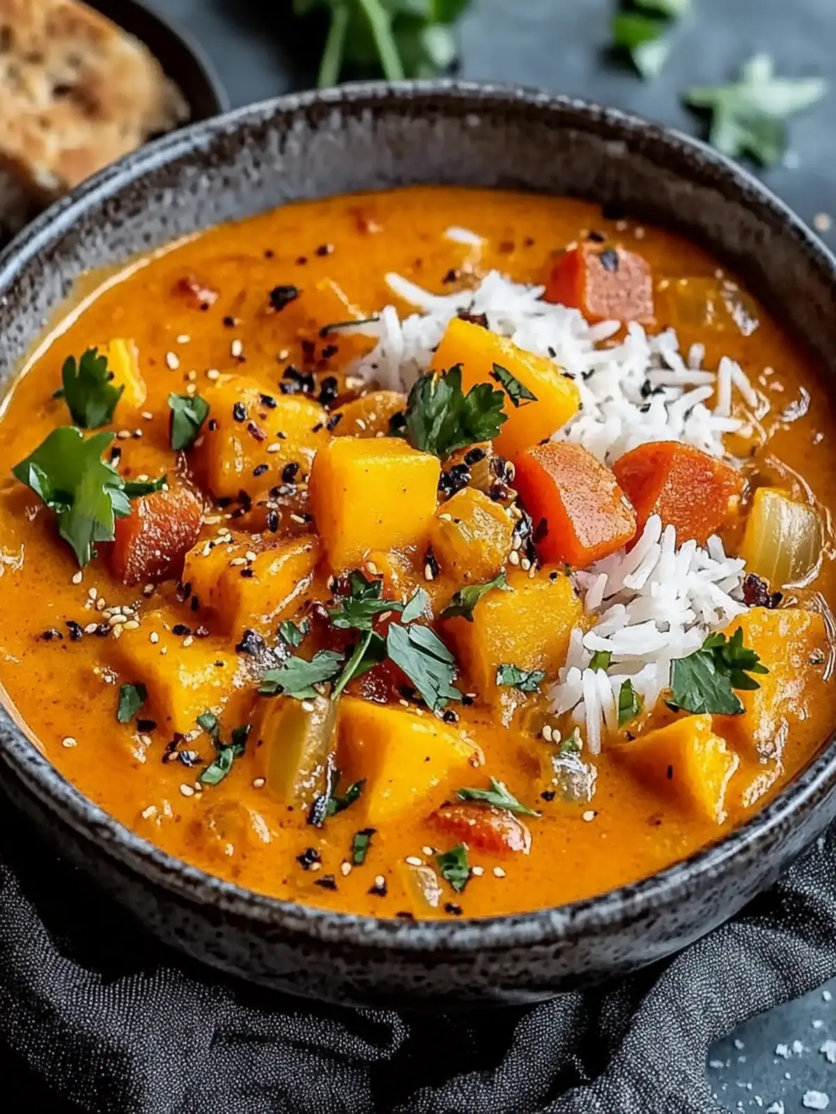 Kürbis Curry mit Kokosmilch Vegan