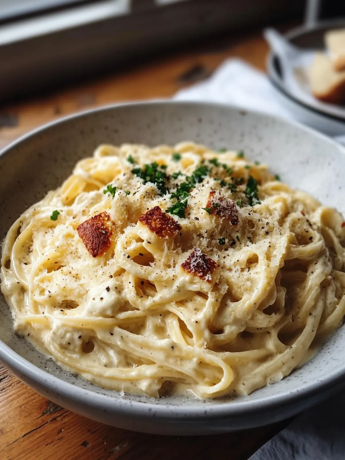 Hähnchen & Garnelen Alfredo Pasta: Cremig, einfach, unwiderstehlich