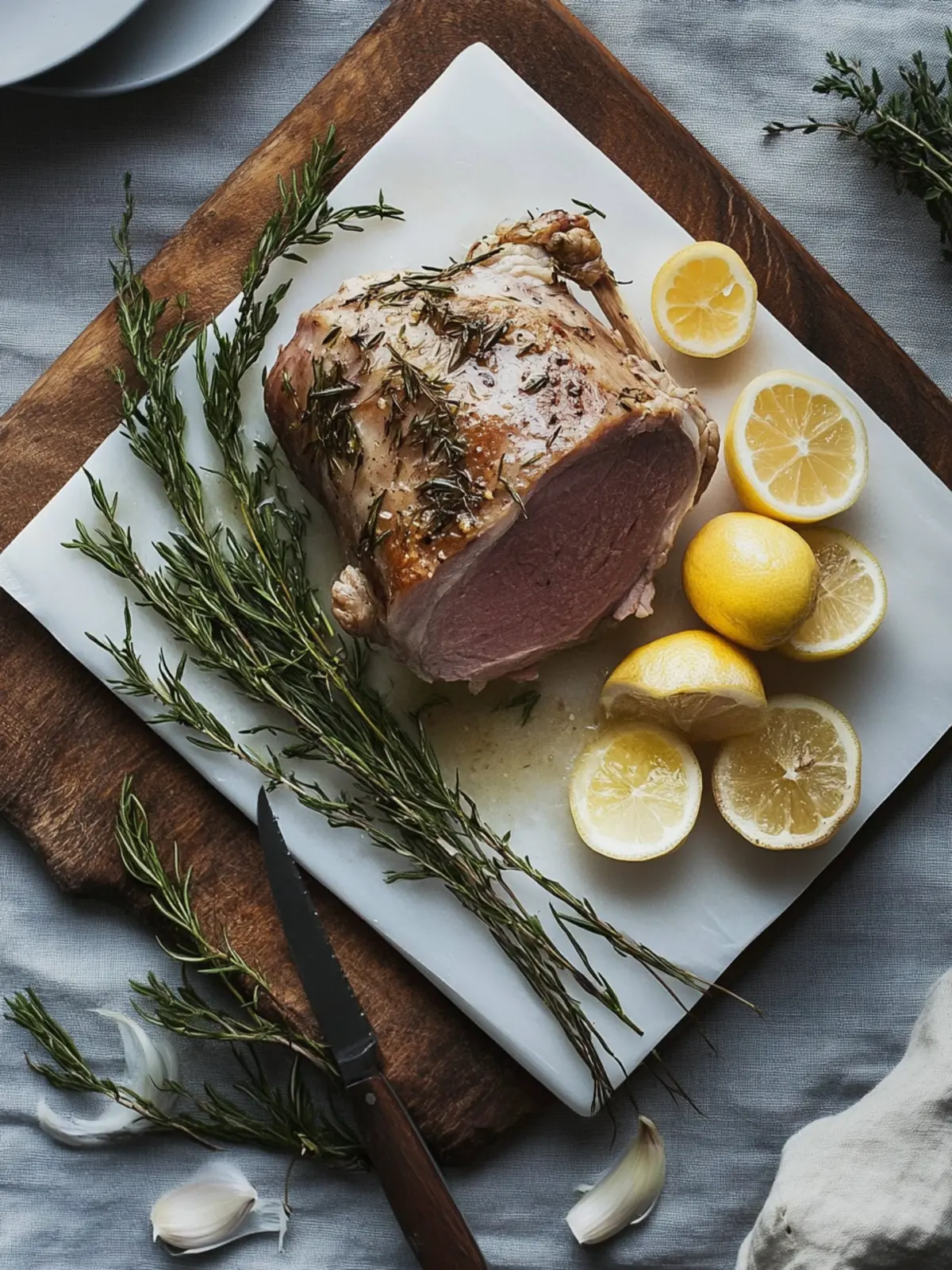 Lammkeule mit Knoblauch und Rosmarin