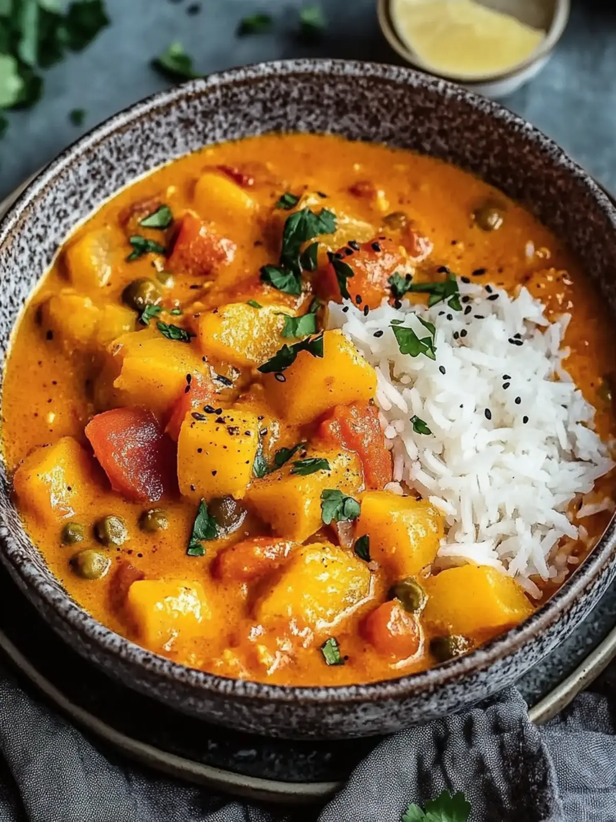 Kürbis Curry mit Kokosmilch Vegan